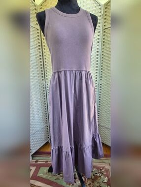 GAP Taupe Brown Ribbed Dress w/Pockets